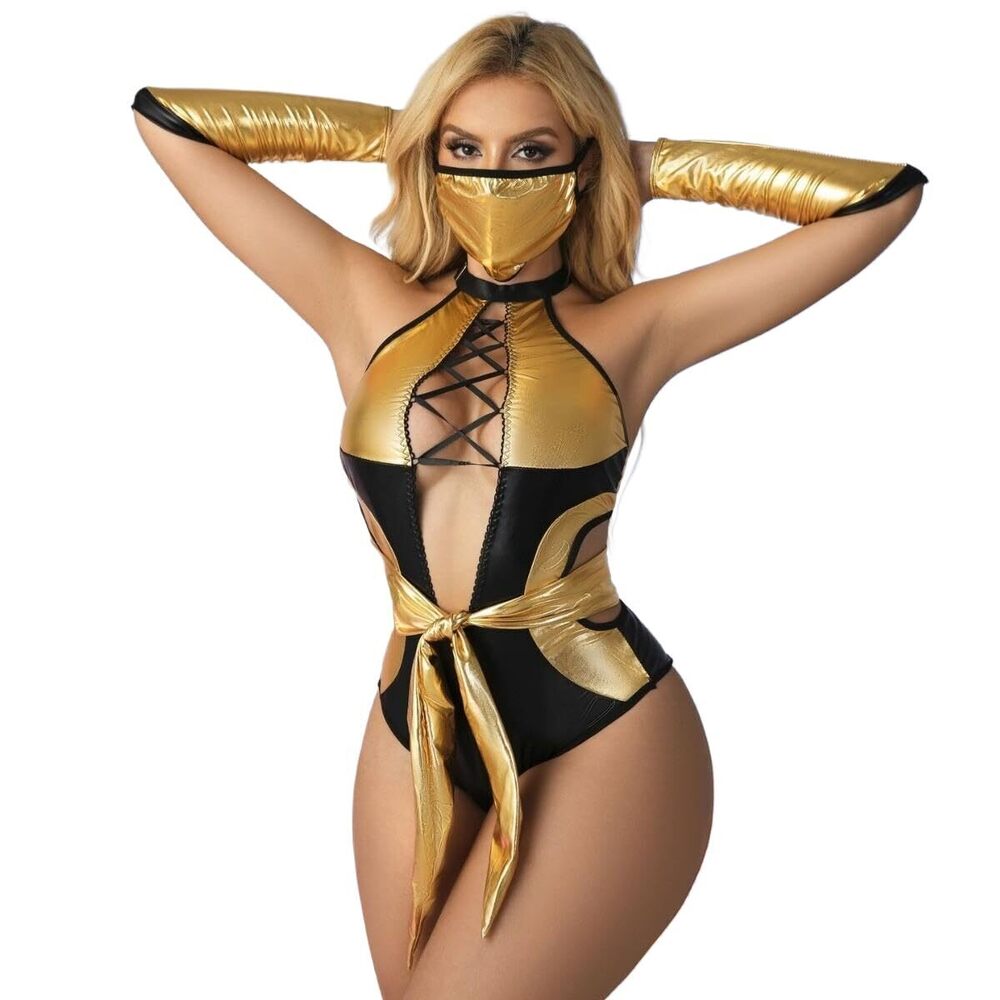 2531 Sexy Ninja Costumes Goth Cosplay Lingerie Anime Role Play Outfit
